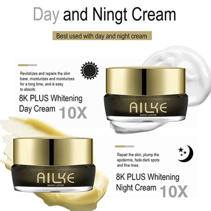 Ailke 8K Plus Whitening Cream 2 IN 1 Set